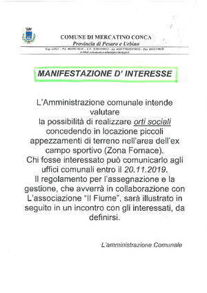 MANIFESTAZIONE D INTERESSE